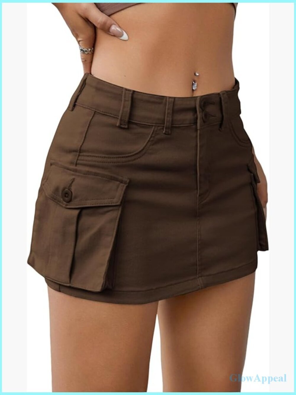 Y2K Low Rise Bodycon Denim Mini Cargo Skirt with Pockets